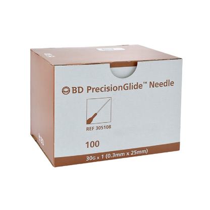 BD Aguja hipodérmica 30G x 1/2 0.3 mm x 13 mm